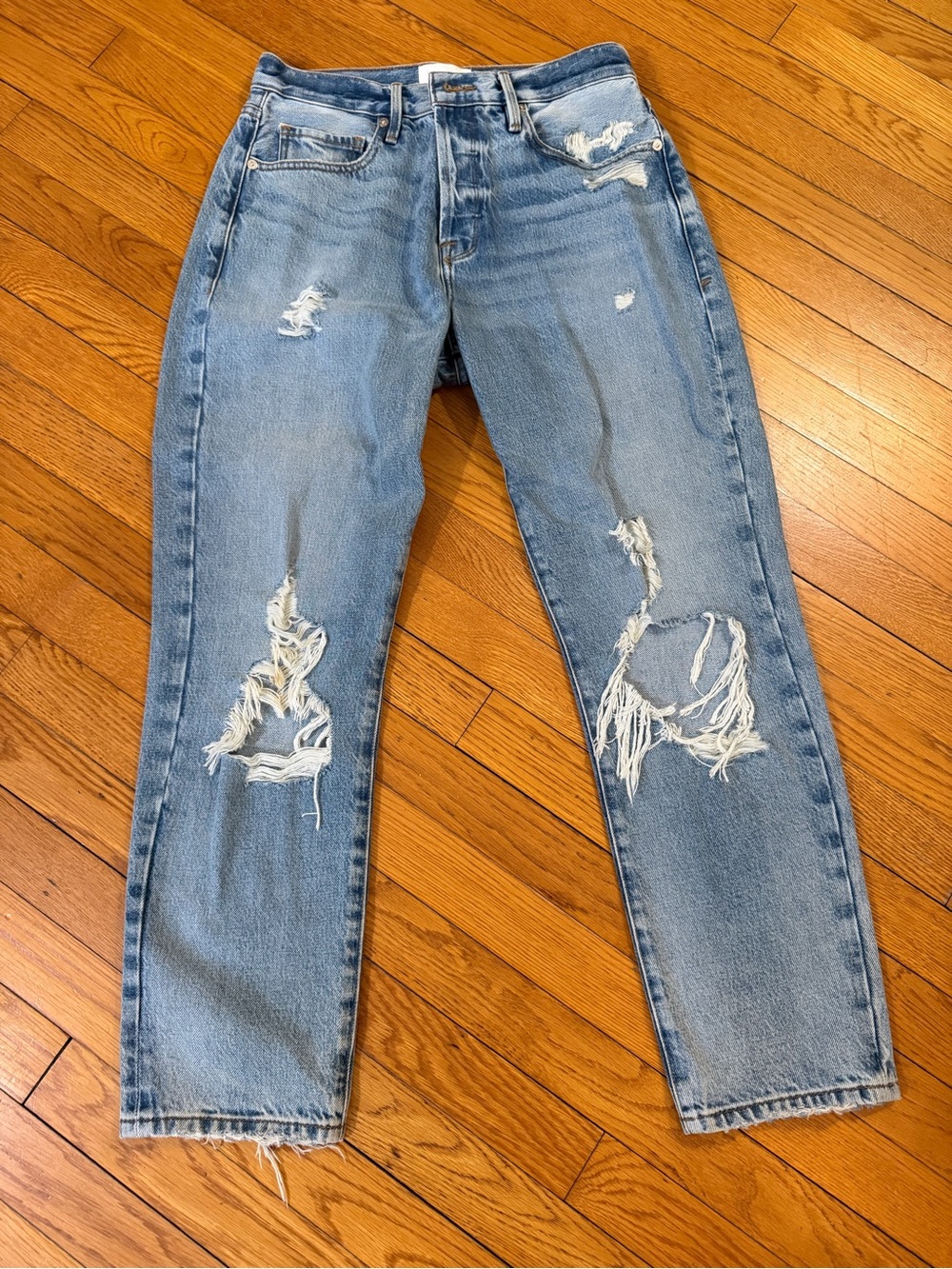 Frame Denim Light Blue Button-Fly Jeans